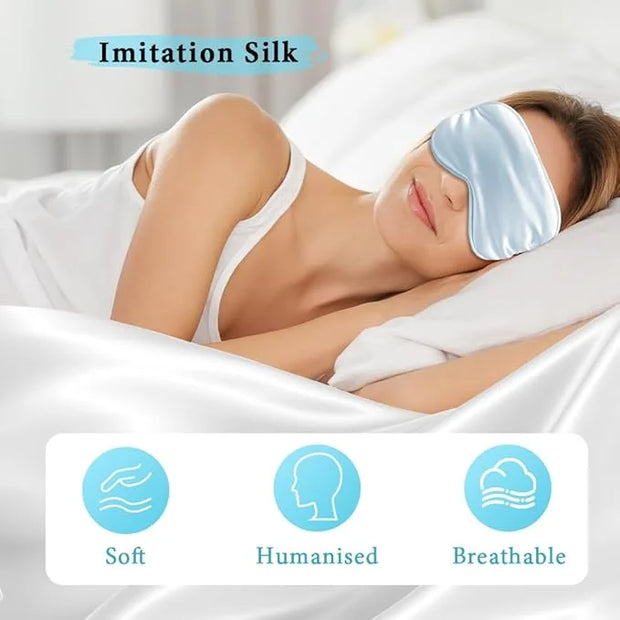 Cooling Eye Mask and Silky Sleep Mask 4 Packs for Man Women for Sleeping Frozen Ice Eye Mask Cold Warm Compress Dark Circl...