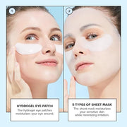 I DEW CARE Glass Skin Face Mask Variety Pack - Hot as Sheet | Korean Face Masks Skincare, 5-Day Eye&Face Multi-masking Set...