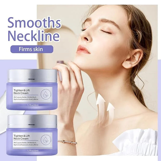 Neck Firming Cream Set,Non-greasy Tighten Lift Firming Neck Face Cream Skincare Moisturizer, 2 Pcs Deep Moisturizing Face ...