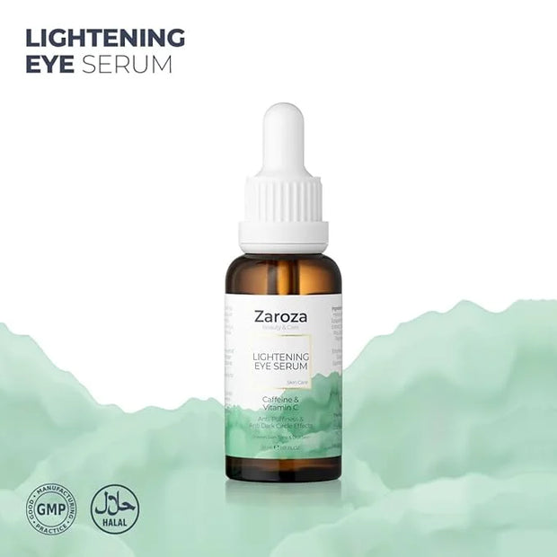 Lightening Serum – Caffeine & Vitamin C Under Eye Treatment for Dark Circles, Puffiness, Fine Lines – Hydrating & Brighten...