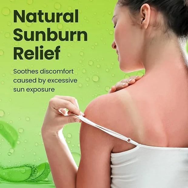 Organic Aloe Vera Gel - 100% Pure for Skin, Sunburn Relief & Face Moisturizer - Extracted from Aloe Vera Plant with Manuka...