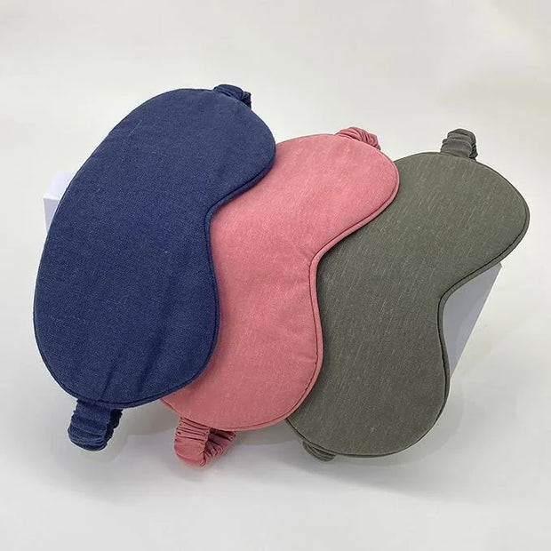 Linen Eye Mask for Girls,Travel Breathable Sleep Mask,Adjustable Strap, Hypoallergenic, Cooling with Travel Bag Gift Packa...