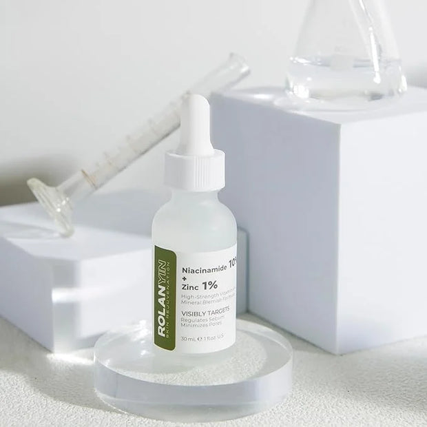 ROLANYIN Niacinamide 10% + Zinc 1% Facial Serum for Oil Control and Pore Minimizing Blemish Treatment Hydrating Soothing A...