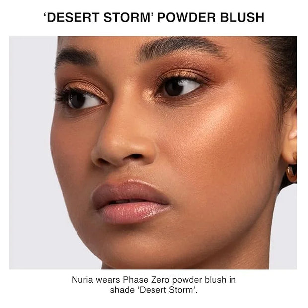 Phase Zero Makeup Powder Blusher - "Desert Storm" - 4g / 0.141 oz - Full Coverage, Natural Blush - Soft, Buildable Pink, C...