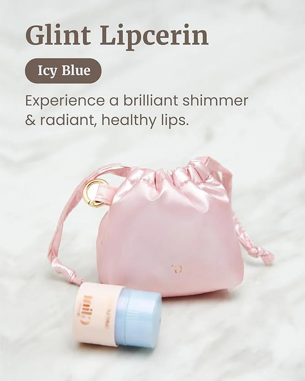 Glint Lipcerin (Icy Blue, 0.5fl oz) - Long Lasting Hydrating lip gloss with Shea Butter for a Natural Looking, Korean Skin...