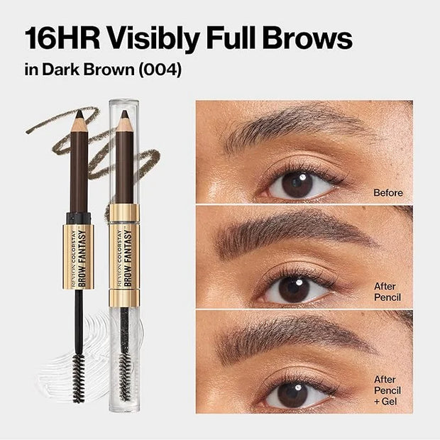 Revlon ColorStay Brow Fantasy, All In One Eyebrow Powder Pencil with Shaping Clear Gel, Gel Infused with Panthenol, Smudge...