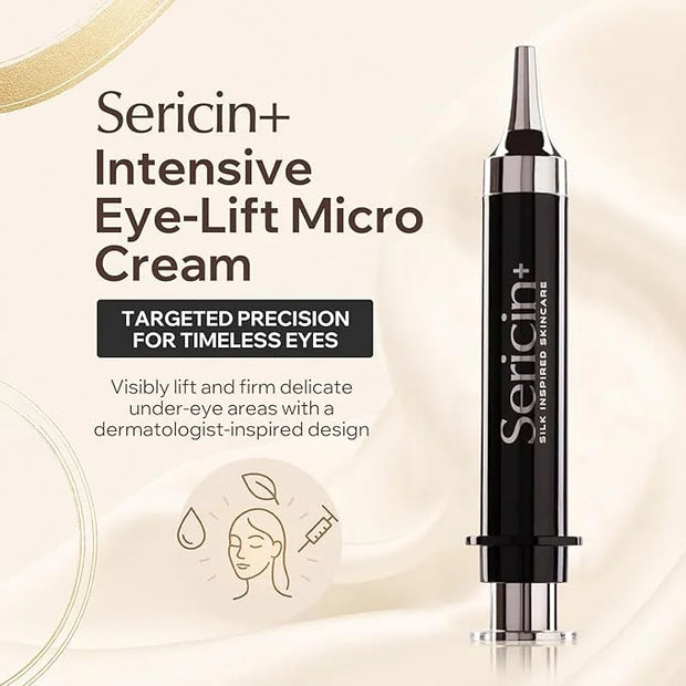 Sericin Intensive Eye-Lift Micro Cream- Targeted Eye Cream with Silk Protein Sericin to Firm & Smooth Skin- Brightening Ey...