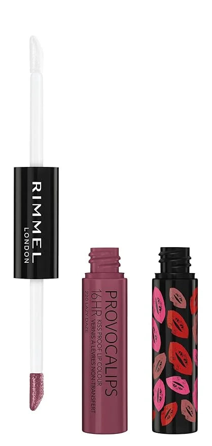 Rimmel London Provocalips 16hr Kiss-Proof Lip Color - Two-Step Liquid Lipstick to Lock in Color and Shine - 220 Lazy Daze,...
