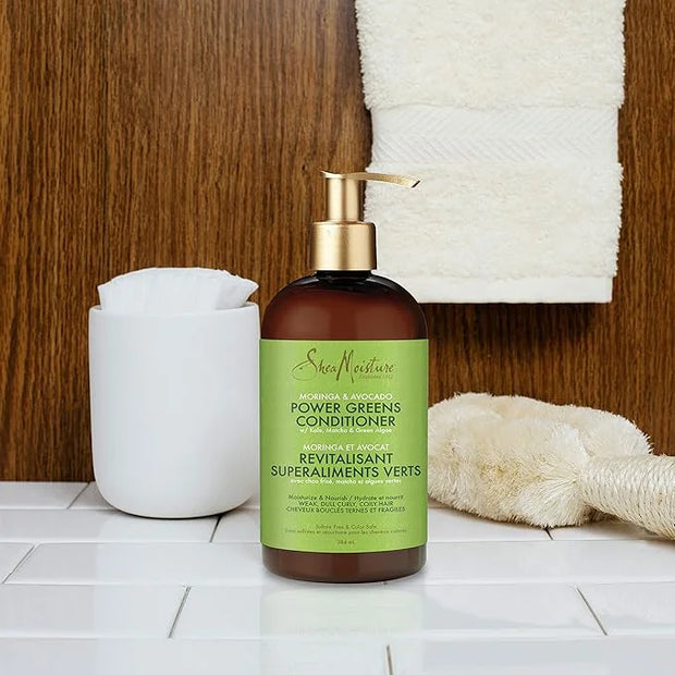 SHEA MOISTURE Moringa Avocado Power Greens Conditioner, 13 FZ - Product Image