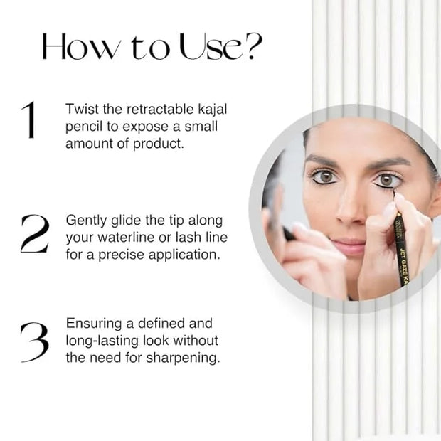 Nourish Mantra Eyebrow Growth Serum 10 ml & Jet Gaze Kajal Urban Rani - Combo - Black & Black - Product Image