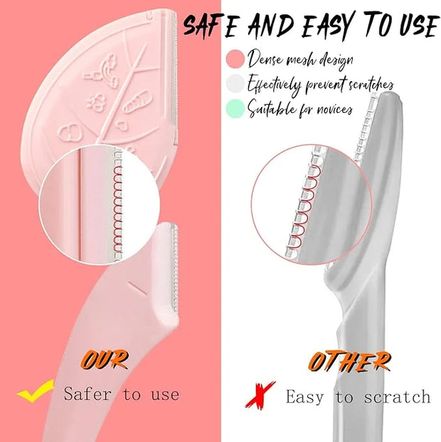 ONEUPIN 12PCS Eyebrow Trimmer Set Stainless Steel Leaves Curved Eyebrow Razor Trimmer Facial Shaver Razor Brow Shaper Suit...