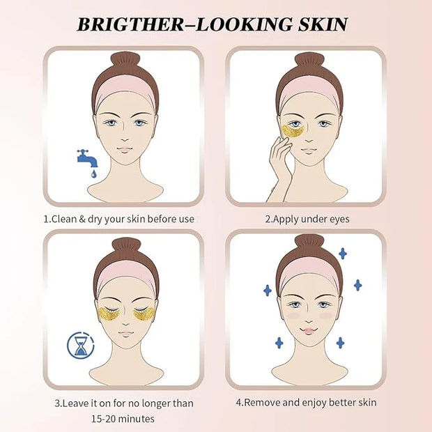 Under Eye Patches (24 Pairs), 24K Gold Under Eye Masks for Dark Circles, Puffy Eyes, Undereye Bags, Wrinkles - Rejuvenatin...