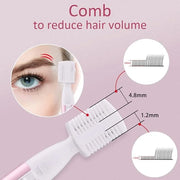 Eyebrow Trimmer, Facial Hair Trimmer Precision Detailer with Rinseable Blade, Battery Powered Double-Sided Eyebrow Razor w...