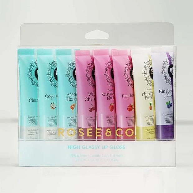 ROSÉE & CO Rosee Lip Gloss Vegan & Cruelty Free Treatment, Professional Make up, Long Lasting Glossy with Shea Butter, Moi...