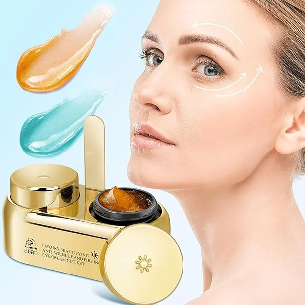 AOAO Luxury Day & Night Eye Cream Gift Set – Anti-Aging & Firming Eye Cream with Peptides, Niacinamide, Caffeine & Hyaluro...