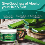 100% Pure & Organic Aloe Vera Gel, Clinically tested & Dermatologist approved, Hydrates & Heals Dry & Damaged Skin & Hair-...