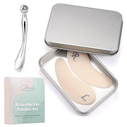 Reusable Eye Patches, Silicone Under Eye Patches with Lifting Effect to Reduce Wrinkles and Fine Lines, Pair with Metal Ey...
