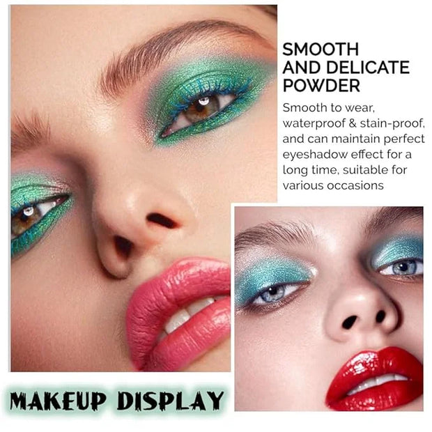 9Colors Green Avocado Color Colorful Bright Eyeshadow Palette Makeup,Highly Pigmented Matte Sparkle Eye Shadow Palette Lon...