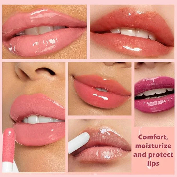 CAHIUYOA Cherry Lip Glow Oil Moisturizing Plumping Lip Gloss Lip Plumper Gloss Lip Oil Tinted Lip Balm Lip Care for Women ...