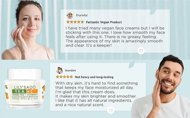 LILY SADO TEA+C™ Green Tea & Vitamin C Moisturizer - Antioxidant, Anti-Aging Anti-Wrinkle Daily Moisturizing Lotion - Hydr...
