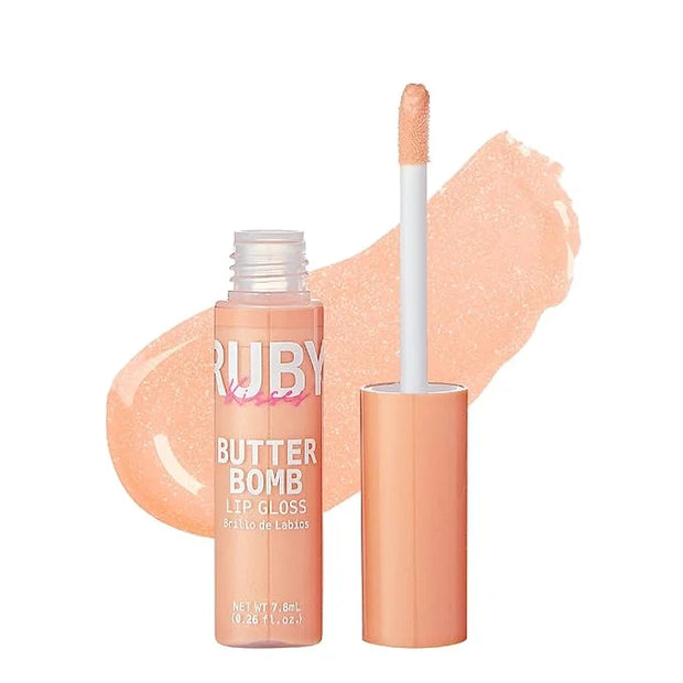 Ruby Kisses Lip Gloss Butter Bomb Gloss Non-Sticky Lip Gloss Vitamin E Natural Nude Lip Makeup - 7.8mL (0.26 US fl.oz) (Ch...