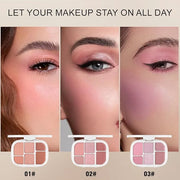 6-in-1 Cream & Powder Makeup Palette for Old Women – Blush, Highlighter & Eyeshadow, Matte & Shimmer Finish, Rose Nude Ton...