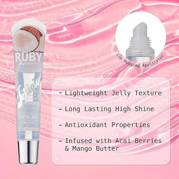 Ruby Kisses Jellicious Mouth Watering Lip Gloss Hawaiian Breeze Coconut JLG13 (3 PACKS) - Product Image