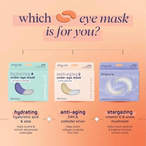 SpaLife Beauty Bright Eyed Undereye Masks – Hydrogel Eye Patches for Dark Circles, Puffiness, & Dullness with Vitamin E, G...