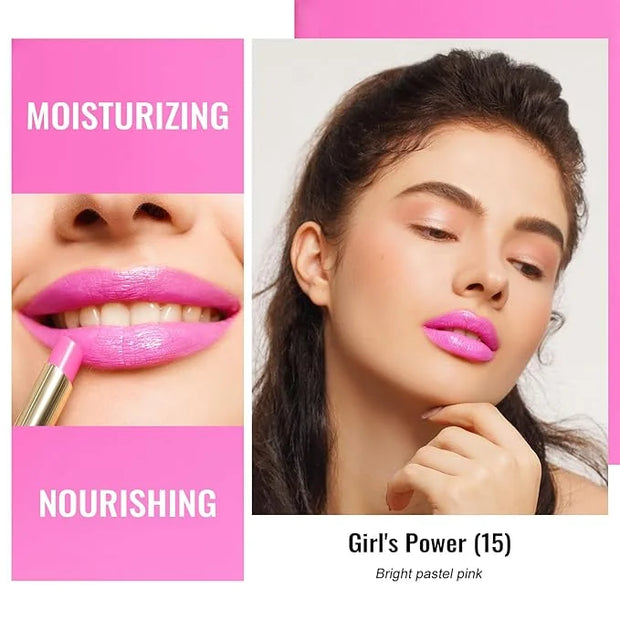 Oulac Moisturizing Shine Pink Lipstick for Women - 2 in 1 Glossy Bright Pink Tinted Lip Balm, Hydrating Winter Lipstick fo...