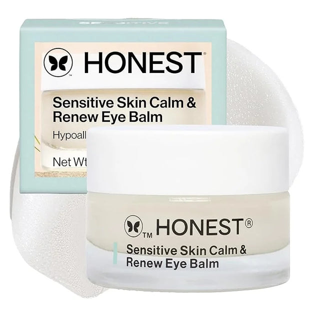 Honest Beauty Sensitive Skin Calm + Renew Eye Balm | Moisturizing + Firming | Hypoallergenic, Fragrance Free, Vegan | 0.5 ...