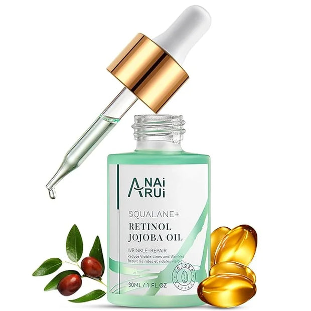 Squalane Retinol Jojoba Oil Moisturizer for Face Hydrate, Nourish, Moisturize Fine Lines and Wrinkles, Wrinkle-Repair Faci...