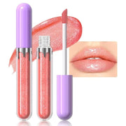 Glitter Liquid Lip Gloss,Peach Shimmer Lipstick, Waterproof Shimmer Lip Stain Lip Glaze, High Shine Long Lasting Shiny Lip...
