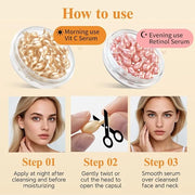 HKH Vitamin C & Retinol Serum for Face - Vit C Oil Capsule with Niacinamide, Anti Again Vit A Night Serum Capsule for Wome...