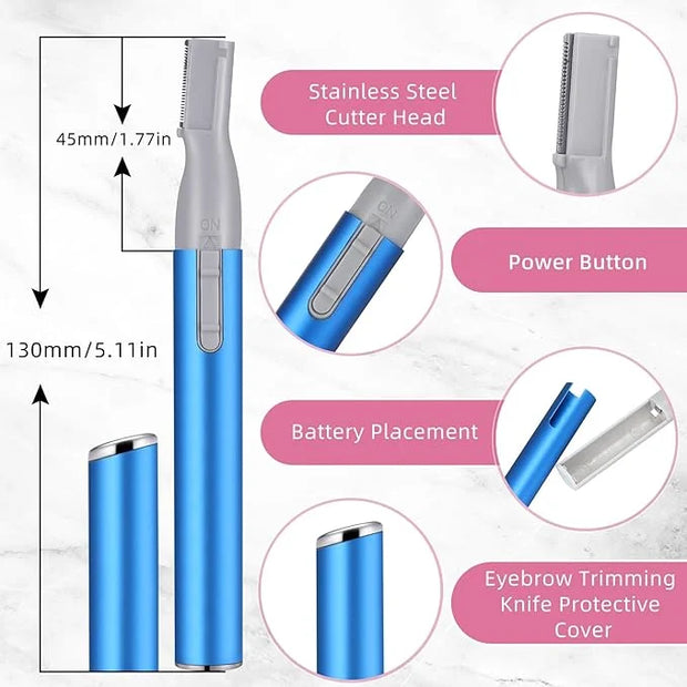 Chumia 2 Pcs Electric Eyebrow Trimmer Women Precision Face Razors Mini Shaver with Comb Christmas Women Gift Battery Opera...