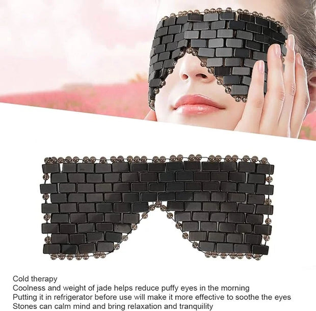 Jade Stone Eye Mask, Cooling Eye Mask Sleep Masks Eye Treatment for Puffy Eyes Dark Circles Jade Mask for Sleeping Masks S...