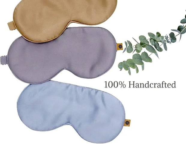 Premium 25 Momme Mulberry Silk Eye Mask for Sleeping (Frosty Blue) - Product Image