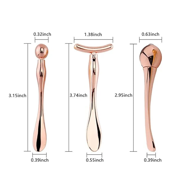 BetterJonny 3Pcs Metal Eye Cream Applicator Roller Wand Stick, Cosmetics Spoon Eye Cream Massager Wand Girls Women Facial ...