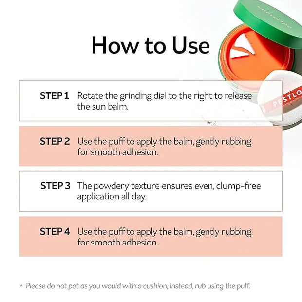 PESTLO Saferecipe No Sebum Grinding Sun Pact SPF 50+, PA+++ 0.63oz/ 18g- Grinding Dial Compact, Solid Cushion to a Soft Po...