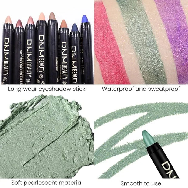 evpct Green Shimmer Cream Eye Shadow Brightener Sticks Set for Eyes, Green Shimmery Matte Pencil Eye shadow Applicator Sti...