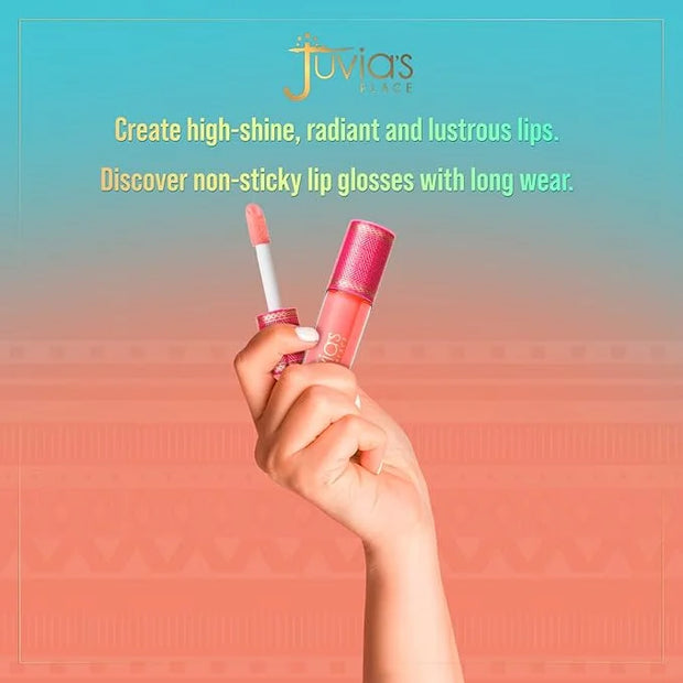 Juvia's Place Long Lasting Hydrating The Reds & Berries Lip Gloss Glass Ruby Rose, 16 oz, Soft Red - Product Image