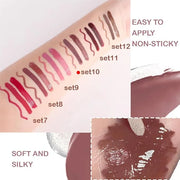 3-in-1Mocha Brown Matte Lip Stain Kit | Waterproof Lip Liner + Hydrating Matte Lip Gloss + Nourishing Lip Oil | Long Lasti...