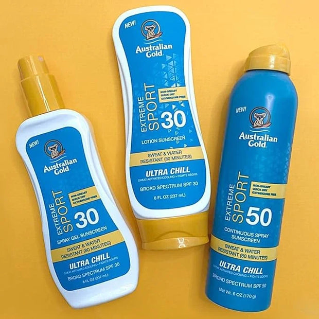 Australian Gold Extreme Sport Sunscreen Lotion SPF 30, 8 Ounce | Broad Spectrum | Sweat & Water Resistant | Non-Greasy | O...