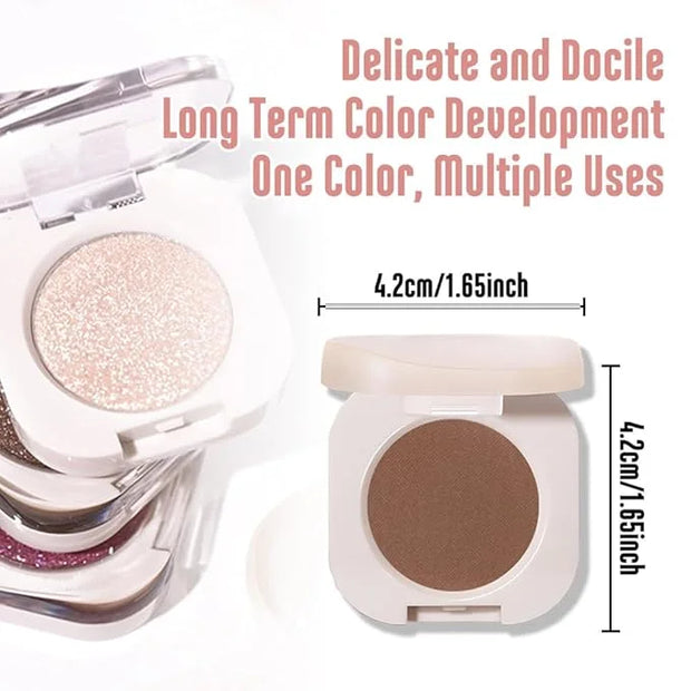 Matte Single Eyeshadow Palette Makeup for Green Blue Eyes, Dark Brown Matte Eyeshadow For Old Women, Holographic Multichro...
