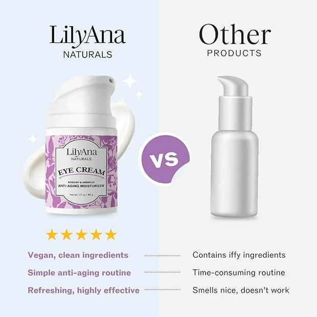 LilyAna Naturals Eye Cream for Dark Circles and Puffiness, Anti Aging Under Eye Cream for Wrinkles and Bags helps Improve ...