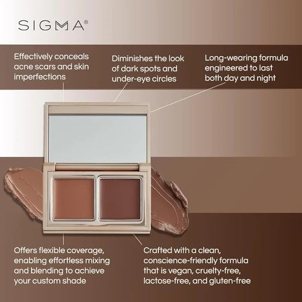 Sigma Beauty Spectrum Color-Correcting Duo – Color Correcting Cream for Concealing and Priming Skin, 2in1 Makeup Set with ...