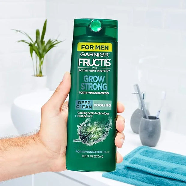 Garnier Hair Care Fructis Grow Strong Cooling Deep Clean Shampoo for Men for Invigorated Hair, 12.5 Fl Oz - Product Image