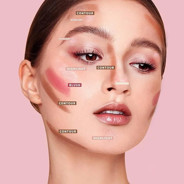 KIMUSE Multi Stick Trio Face Makeup, Cream Blush Stick for Cheeks & Lips, Contour Stick & Highlighter Makeup Sticks for Al...