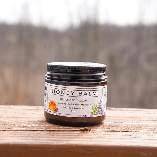 Tallow and Honey Balm, Organic Body Butter, Grass-Fed Beef Tallow for Skin, Soothing All-Natural Moisturizer for Body and ...