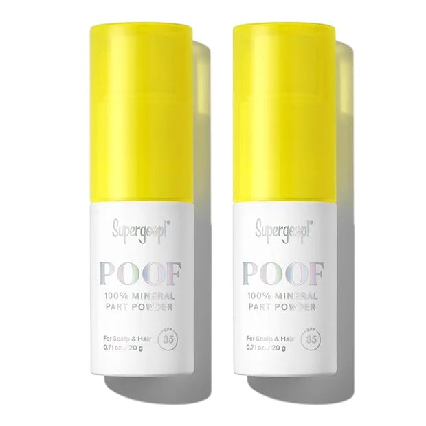Supergoop! Poof 100% Mineral Part Powder - 0.71 oz, Pack of 2 - SPF 35 PA+++ Scalp Sunscreen with Broad Spectrum UV Protec...