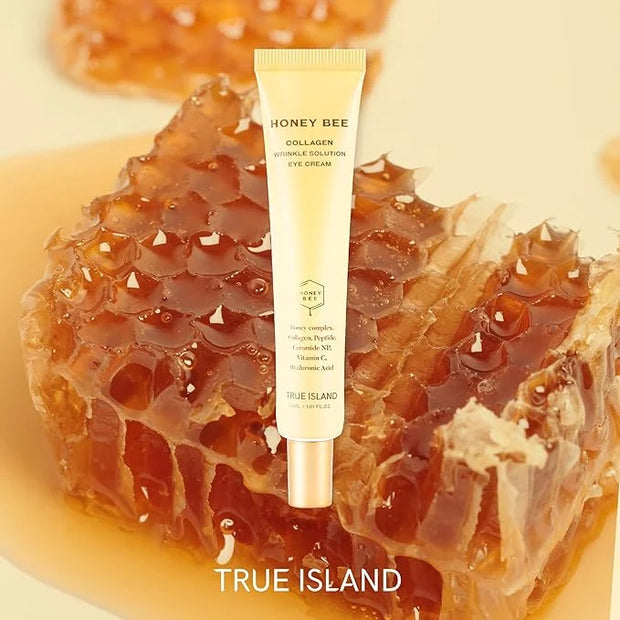 Honey Bee Collagen Fine Line Firming Eye Cream for Puffiness and Bags Under Eyes w/Vitamin C, 4 Peptides & Niacinamide | B...
